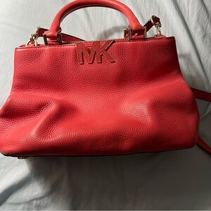 Michael Kors Coral Satchel with Gold Accents